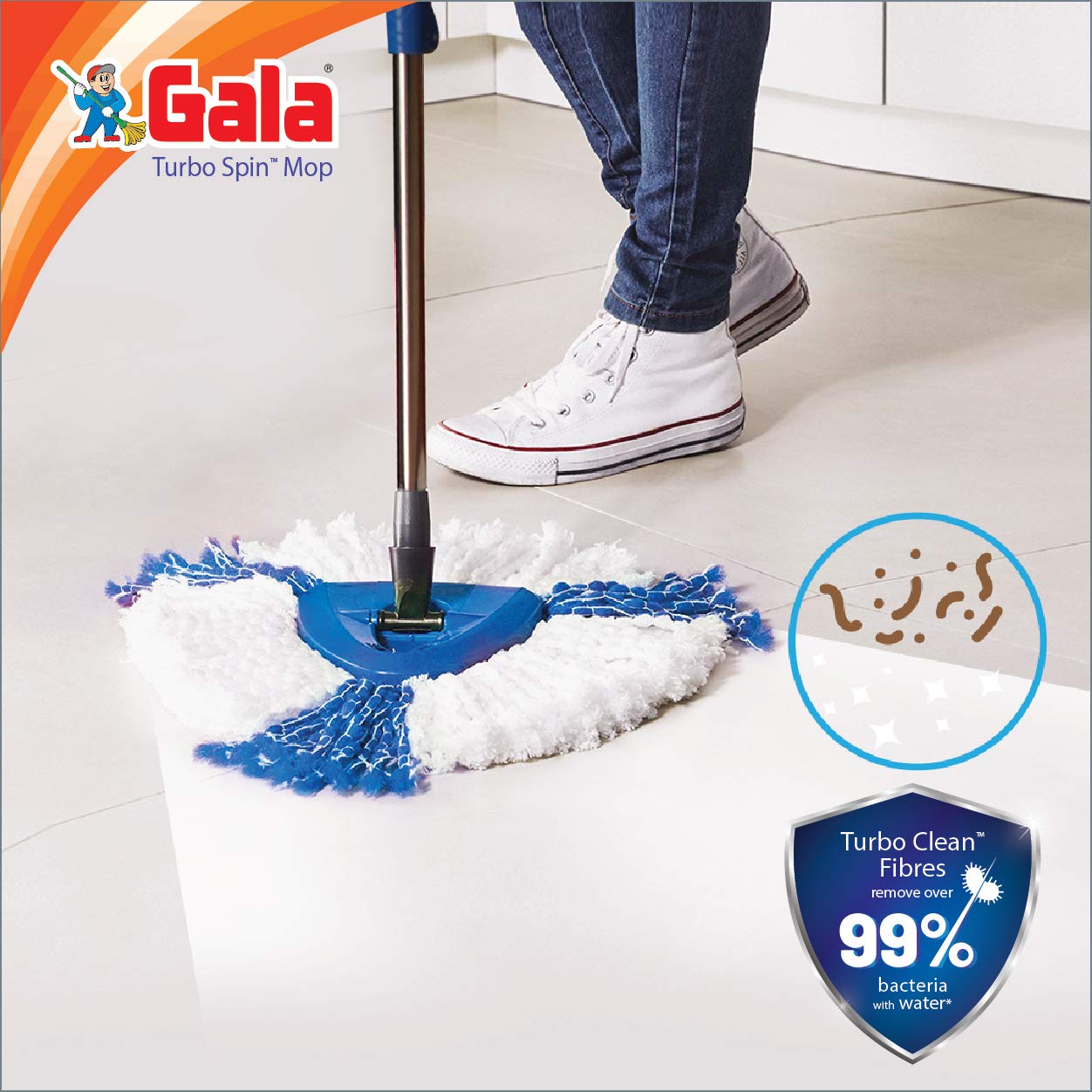 Clean Your Floors Like a Pro with the Best Spin Mop in India 7 Gala Turbo Spin Mop with Bucket