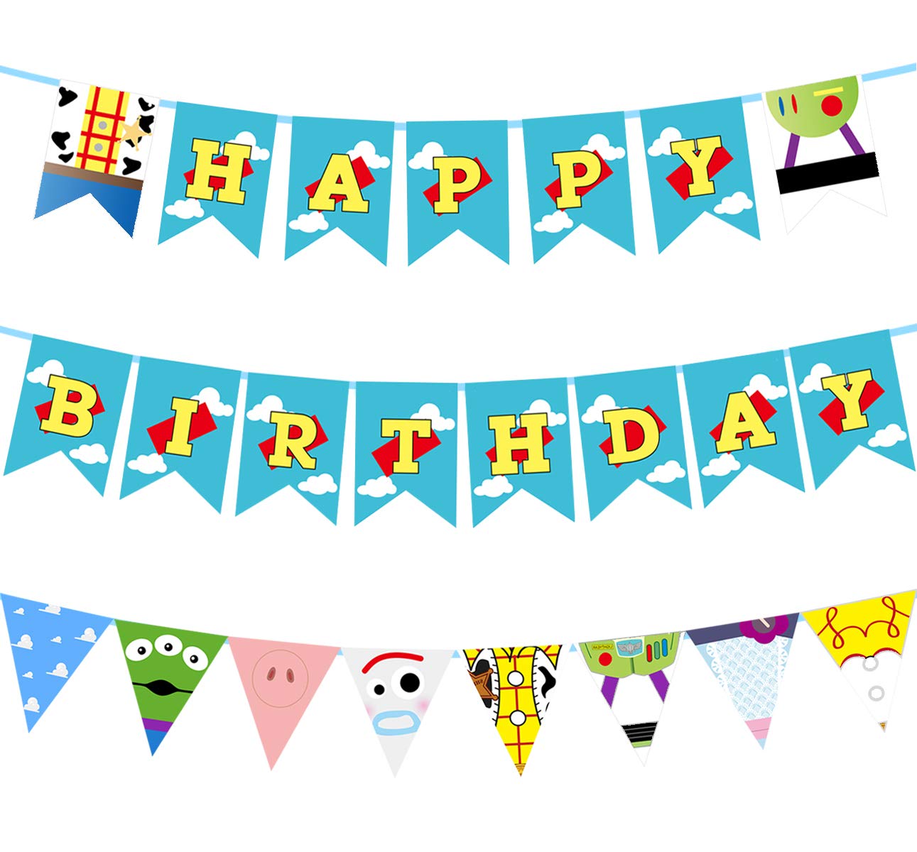 Toy Story Buzz Lightyear Woody Banner Bunting Garlands Birthday