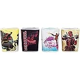 Deadpool Marvel 2-Ounce Mini Shot Glasses, Set of 4 | Home Barware For Liquor and Beverages | Each Holds 2 Ounces