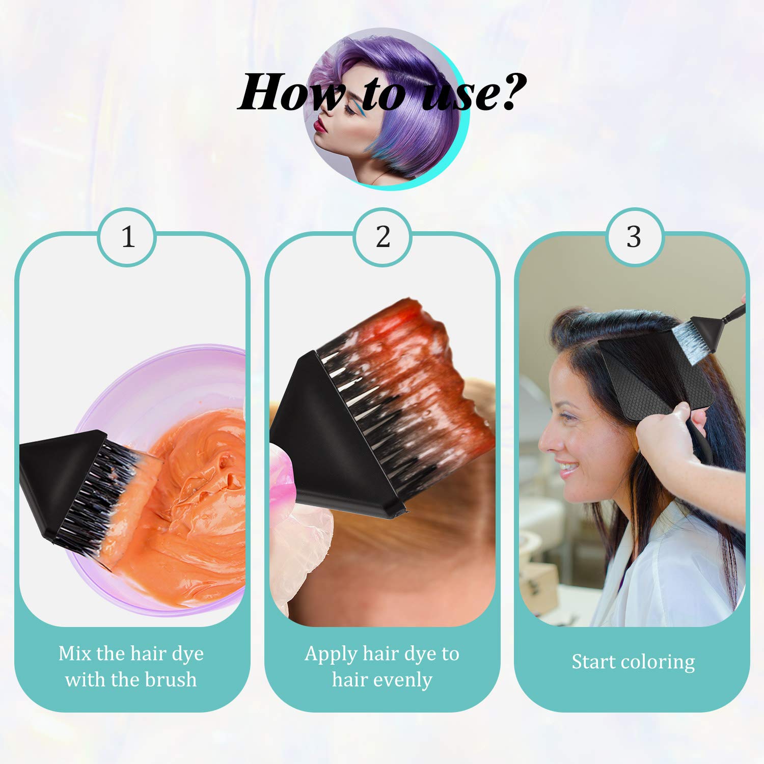 7 Pieces Hair Dye Coloring Kit, Includes 3 Highlighting Paddle Board Balayage Board and 4 Hair Dye Tinting Brush for Hair Coloring Bleaching Salon DIY Home Hair Dryers : Beauty