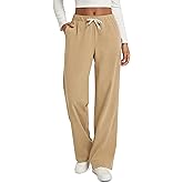 ODODOS Women's Brushed Fleece Straight Leg Pants – Cozy Warm High Waisted Relaxed Lounge Sweatpants with Pockets, 29" Inseam