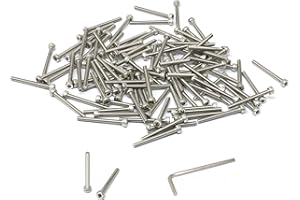 iexcell 100 Pcs M3 x 30mm Thread Pitch 0.5 mm Stainless Steel 304 Hex Socket Head Cap Screws Bolts Kit