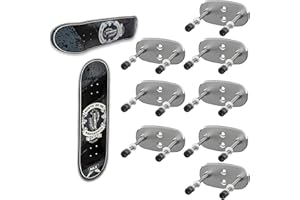 ezbnb 8 Packs Skateboard Deck Display Wall Mount, Aluminum Skate Deck Display Wall Mount with Two Screw Holes for Display Skateboard Deck Storage Horizontal and Floats Vertically - Silver