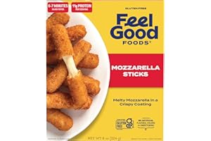 Feel Good Foods Gluten-Free Mozzarella Sticks with Crispy Breading | Frozen Appetizer 8oz