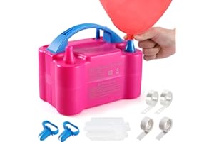 BEoffer Balloon Pump Kit, Portable Dual Nozzle Electric Balloon Inflator 110V 600W Balloon Blower with Balloon Tying Tool Gadgets for Party Decoration Balloon Arch Garland