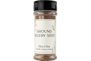 Olive & Vine Ground Celery Seed, Earthy Flavor, For Dressings & Marinades, Rich Tradition, Authentic Taste, For Global Recipes (3.68 Ounce)