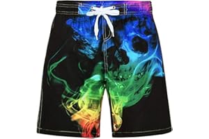 Idgreatim Teen Boys Swim Trunks Quick Dry Swimwear UPF 50+ Beach Board Shorts with Mesh Lining 6-14 Years