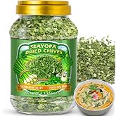 4.3oz Dried Chives Flakes, Green Chives Seasoning for Soups &amp; Cooking | Carefully Chopped Dehydrated Chives for Sauces, Ramen and Everyday Recipes with Convenient Herb Flavor