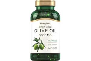 Piping Rock Olive Oil Softgel Capsules | 1000mg | 240 Pills | Organic Extra Virgin Cold Pressed Supplement | Gluten Free, Non-GMO