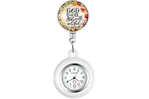 Avaner Retractable Nurse Watch, Clip On Lapel Fob Watch, Silicone Nurse Watch, Pocket Watch for Women and Men