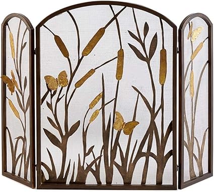 Salvachispas Chimenea Pantalla de Chimenea de Seguridad de 3 Paneles