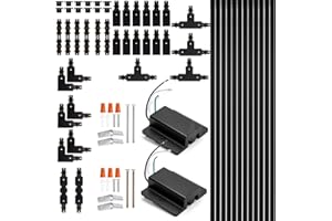 H Track Lighting Rails Kit - iCreating 40ft Black Track Lighting Tracks 3 Wire with Floating Canopy Connector, L, I and T Connectors for Single Circuit H Type LED Tracks Lights Heads Fixtures