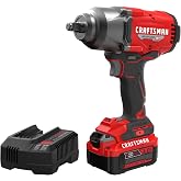 CRAFTSMAN V20 RP Impact Wrench, Cordless, Brushless, High Torque, 1/2 Inch, 4Ah Battery and Charger Included (CMCF940M1)