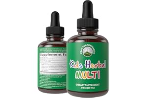 PEAK PERFORMANCE Kids Vitamins From Herbs. Liquid Kids Herbal Multivitamin. No Bitter Taste. Sugar Free 14-in-1 Vegan Supplement Drops For Toddlers, Children, Teens. Mixed In Water They Won't Even Taste It