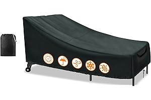 Ruikyhom Lounge Chair Cover 80"L x 28"W, Chaise Lounge Covers Outdoor Waterproof, Heavy Duty Lounge Chair Covers for outside, Fits up to 30" Hight, Outdoor Furniture Cover Black Grey