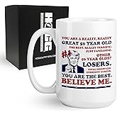 Hogg Best 50 Year Old Ever Mug, 15 oz Ceramic Coffee Mug, 50th Birthday Gifts, Funny Birthday Gift for Men and Women, Funny Coffee Cups