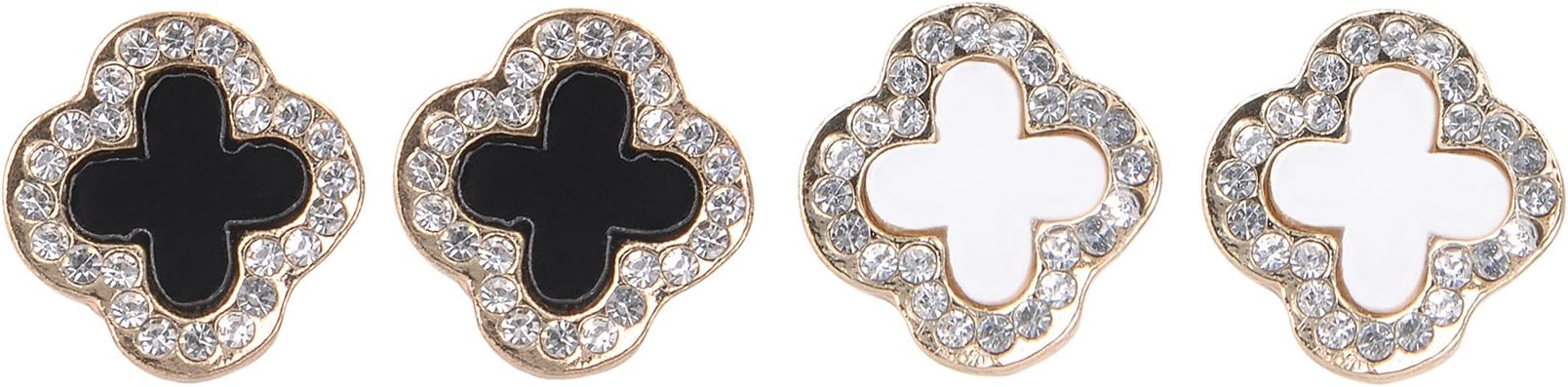 Chiconon Women Fashion Four Leaf Clover Stye Stud Earrings Set 2 Pairs