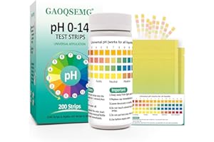 GAOQSEMG Universal pH Test Strips 0 to 14, 200 Strips pH Strips for Urine and Saliva,pH Paper for Body pH Testing Acid Alkali