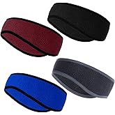 Sucrain 4 Pcs Thin kids Ear Muffs Winter Stretch Ear Warmer Fleece Headband for Boys Girls Outside Sporting Running Ski Cycling(2-4years)