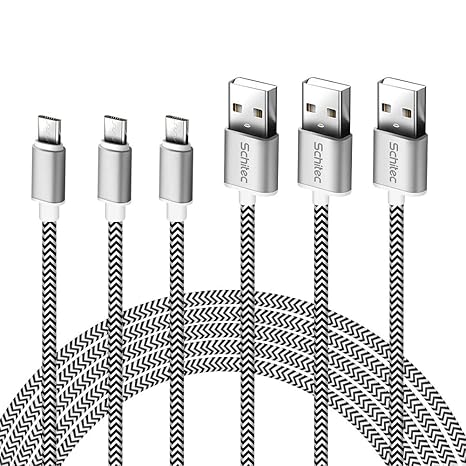 Micro USB kabel?3Pack 2M Micro USB 2.0 Ladekabel/Datenkabel Nylon Geflochtenes High Speed Sync und Schnellladekabel für Samsu