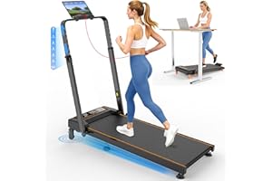Walking Pad Treadmill with 15% Incline & Adjustable Height, 4 in 1 Walking Pad with Handle Bar, 3.5HP Foldable Under Desk Tre