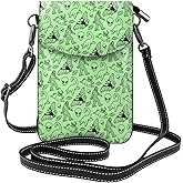 Crossbody Cell Phone Purse Aliens Bigfoot Savage Dinosaurs Green, Multipurpose Soft PU Leather Wallet for Mobile Phone Card Passport Storage, Lightweight Casual Adjustable Shoulder Bag