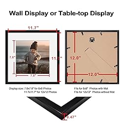 KINLINK 12x12 Picture Frames Black, Square Photo