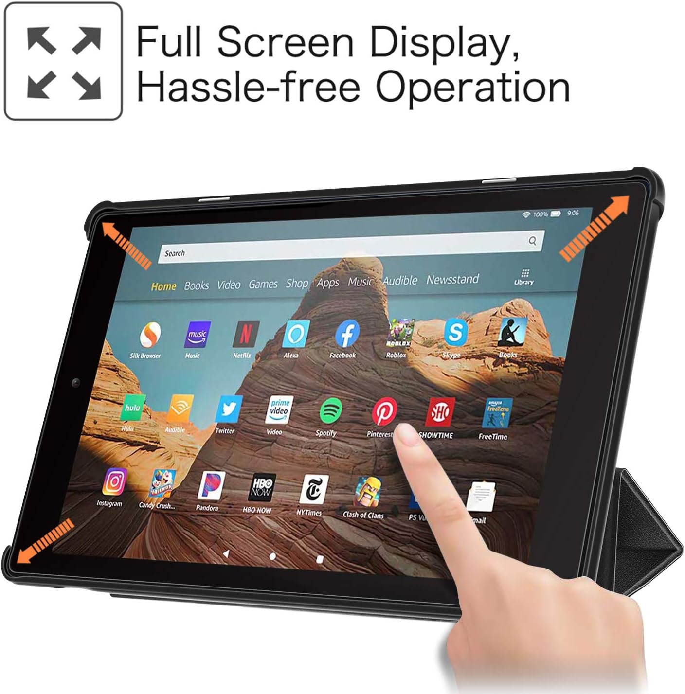 Slim Case For Amazon Fire HD 10 2019/2017 Tablet Stand Cover Auto Wake