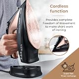 Tower T22008RG CeraGlide Cordless Steam Iron Ceramic Soleplate Black Rose Gold view 4