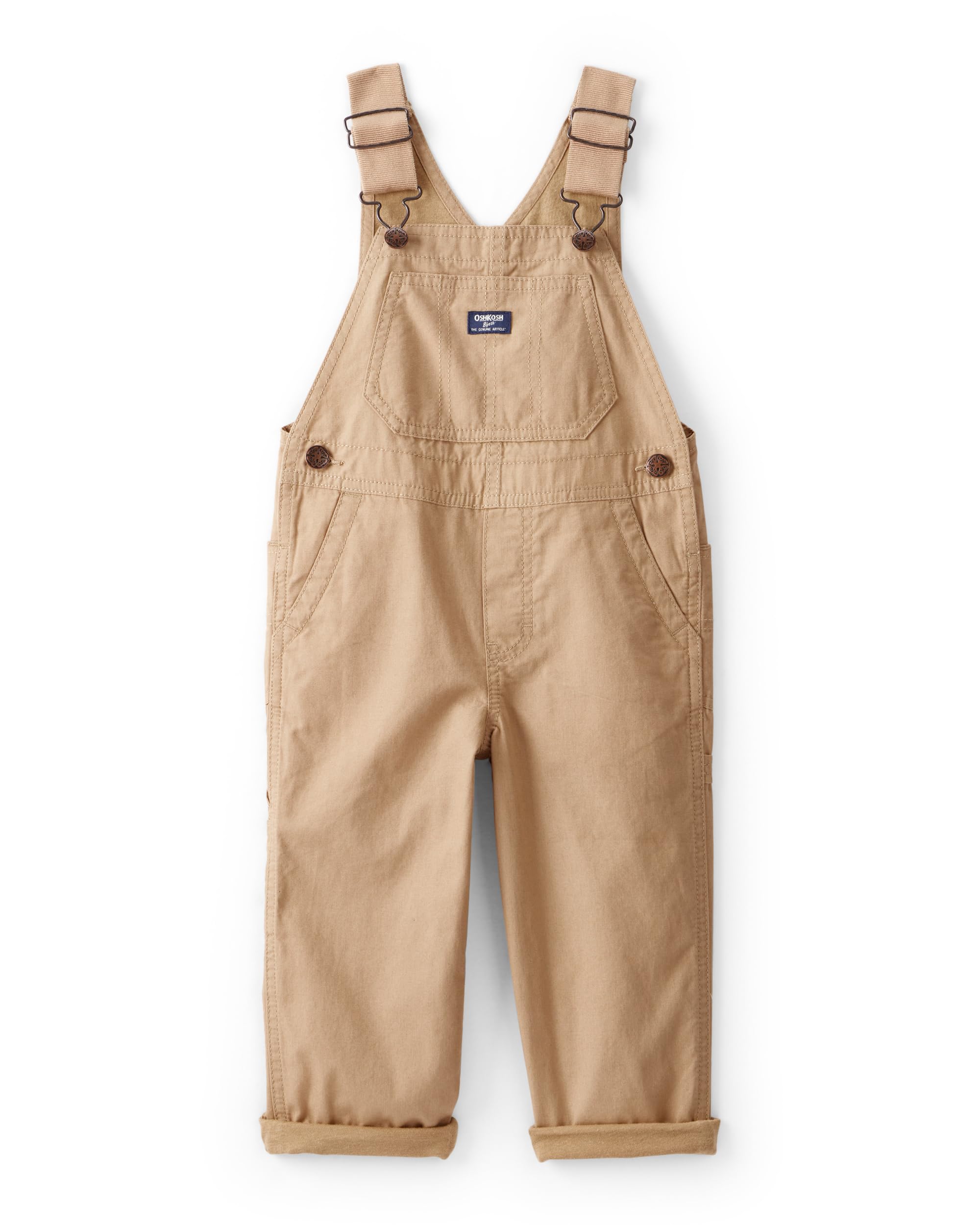 Oshkosh Boy World’s Best Overalls, Brown Solid, 3T