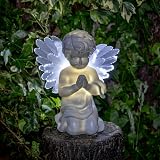 GardenKraft Solar Powered LED Angel Light with Fibre Optic Wings 19cm view 4