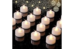 BEICHI 12-Pack Timer Tea Lights Candles Battery Operated, LED Tea Lights with Timer, Built-in 6 Hours Timer Flameless Tea Candle, Tealights Flickering Votive Candles 1.5'' D x 1.3'' H (Warm White)