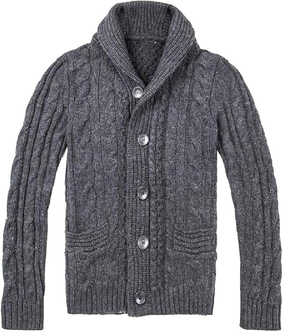 Amazon Keaac メンズ冬ロングスリーブアランショールカラーケーブルニットカーディガンセーター Dark Grey L セーター 通販 Amazon Keaac メンズ冬ロングスリーブアランショールカラーケーブルニットカーディガンセーター Dark Grey L セーター 通販