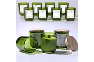 LETINE 12PCS Premium 8oz Green Glass Candle Jars with Lids - Bulk Empty Vessels for Candles, Eco-Friendly Candle Containers for Wedding Gifts & Candle Making Supplies, Ideal for Candle Business Owners