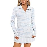 LOMON Women Long Sleeve Shirts Sun Protection 1/4 Zip Summer Quick Dry Hiking Shirts Quarter Zip Pullover for Women