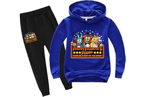 TECKI Kids Five Nights at Freddy's Long Sleeve Sweatshirt 2 Piece Pullover Hoodie and Pants Outfits Tracksuit