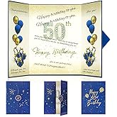 Blue 50th Birthday Decorations Guest Book,Navy Blue Gold Happy 50th Birthday Card Signature Book Alternative for Men Women 50th Birthday Anniversary Party Supplies Favors Decor Gifts Greeting 50 Years