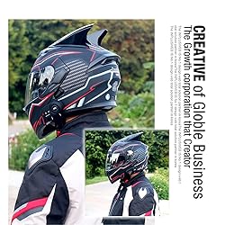 Bluetooth Modular Helmet with Horns Full Face