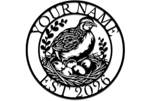 Custom Quail Metal Wall Art Name Sign – Personalized Bird Hanging Decor for Outdoor, Farmhouse, Patio & Quail Lover Housewarm