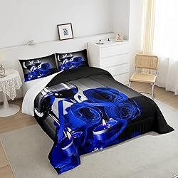 Erosebridal Rose Floral Bedding Set Full 3D Blue