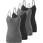 Accbiety 4 Pack Camisoles Tops for Women Undershirts Adjustable Spaghetti Strap Camisole Tank Lightweight Layering Tops