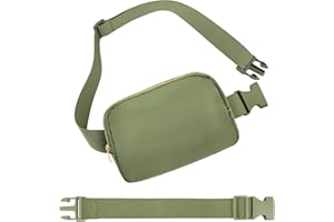 Frenou Waist Belt Bag Fashion Fanny Women Waist Pack With Adjustable Strap For Travel Running Hiking Walking Khaki Green with rope