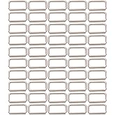 BIKICOCO Metal Rectangle Ring Buckles Square Strap Webbing Belt Rings for Bag Purse Non Welded 1 x 3/8 Inch