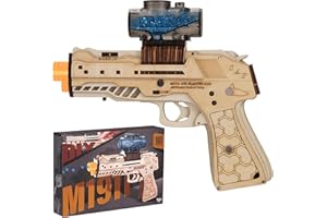 maysida 3D Wooden Puzzles, Electric DIY Wood Gun Pistol Toys, Rechargeable Wooden Gun M1911 Model Building Kits for Kids, Brain Teaser Unique DIY Wood Crafts Birthday Gift for Adults Teens Men Girl