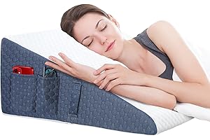 Welzona Wedge Pillow for Sleep Apnea, 2024 New 10'' Bed Wedge Pillow, Acid Reflux, Heartburn, GERD, Neck Pain, Cooling Memory Foam Top, Removable Washable Cover Incline Pillow for Improved Sleep