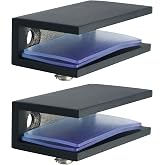 Alise Glass Shelf Brackets, Fits 8&ndash;12 mm Glass for Shower Use, 2 Pack | Adjustable Shower Glass Clamps, Heavy-Duty Clamp Holders, Multipurpose Glass Shelf Mount for Shower &amp; Balcony, Matte Black