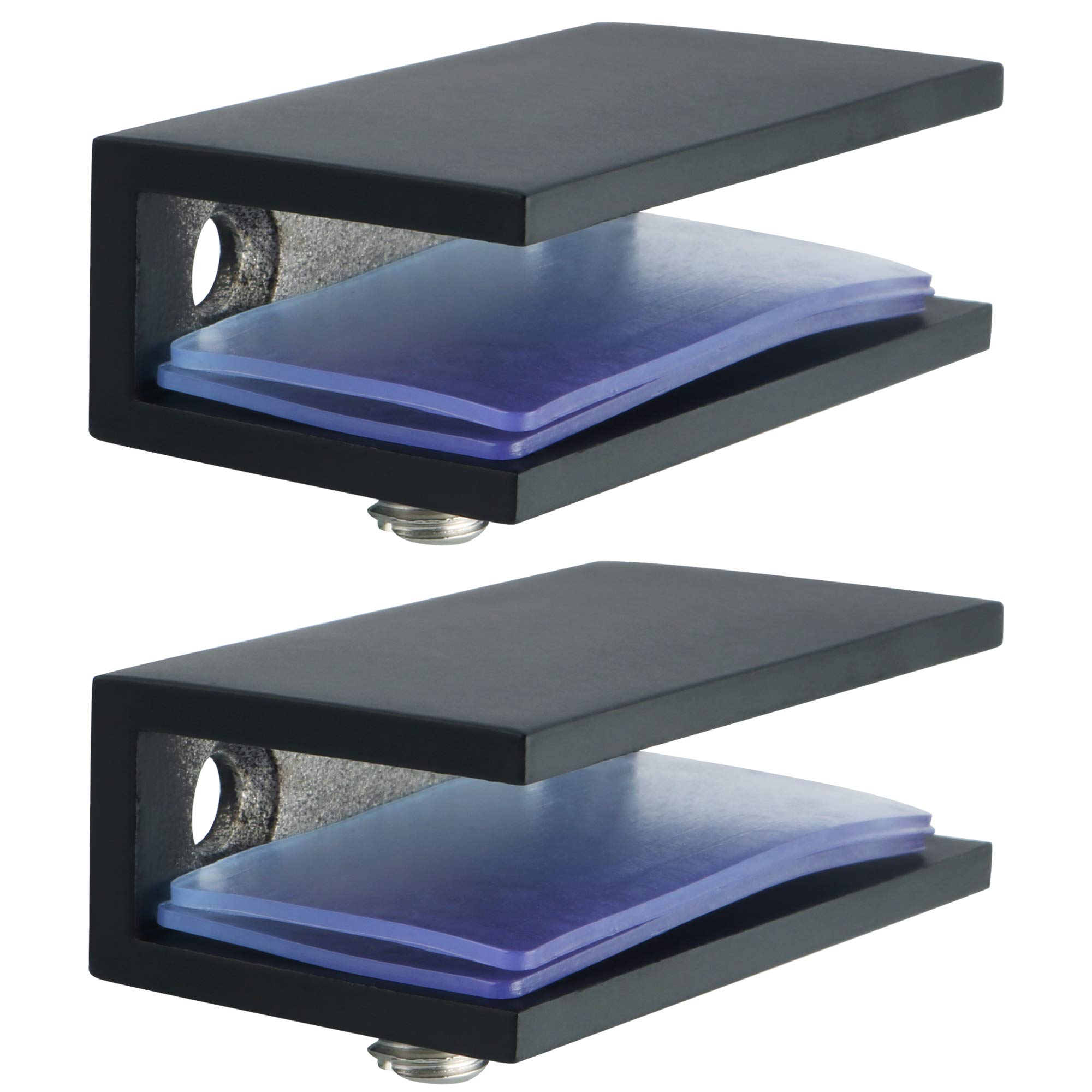 Photo 1 of Alise Glass Shelf Brackets 2Pcs, Adjustable Shower Glass Clamps, Heavy Duty Clamp Holder, SUS304 Stainless Steel Brackets for 8-12mm Shelves, Matte Black