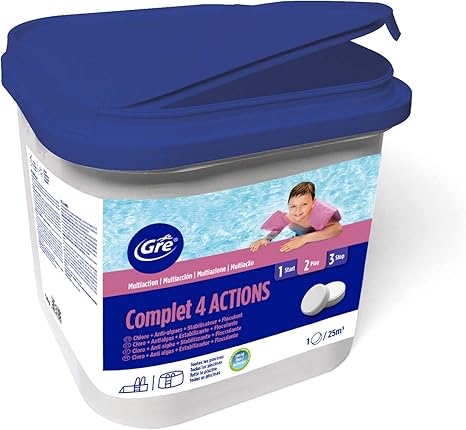 gre 76012 cloro multifuncion para el tratamiento de las piscina 4 acciones especial liners 5 kg
