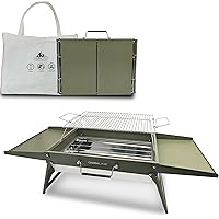 Charmline 20x14" Big Foldable Portable Grill Charcoal, Compact Portable Grill for Outdoor Use, Desktop Charcoal Grill, BBQ Gr