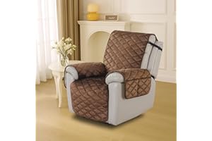NeColorLife Recliner Chair Cover – Velvet, Non-Slip, Washable Recliner Covers with Elastic Straps, with Armrest Cover, Fits Seats Width Up to 28", for Recliners, Sofas, Couches (Dark Coffee, 3PCS)
